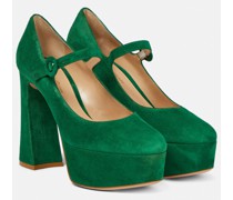 Gianvito Rossi Mary-Jane-Pumps aus Veloursleder