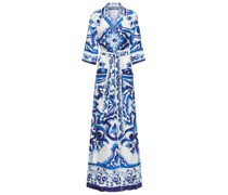 Dolce&Gabbana Bedrucktes Maxikleid aus Seiden-Twill