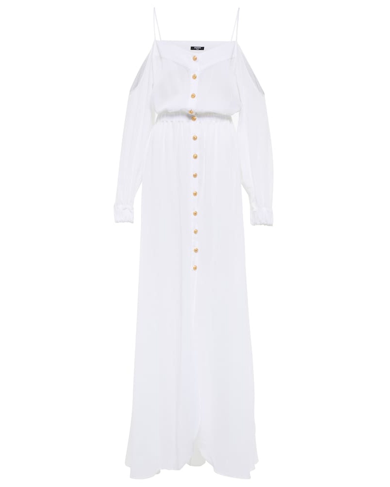 Balmain Damen Balmain Maxikleid aus Baumwolle