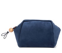 Loro Piana Clutch Puffy Pouch aus Veloursleder