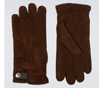 Brunello Cucinelli Handschuhe aus Veloursleder mit Shearling-Futter