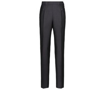 Mid-Rise-Hose aus Wolle und Mohair