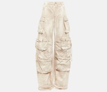 The Attico Low-Rise-Cargohose Fern aus Denim