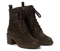 Gianvito Rossi Schnuerstiefel Foster aus Veloursleder