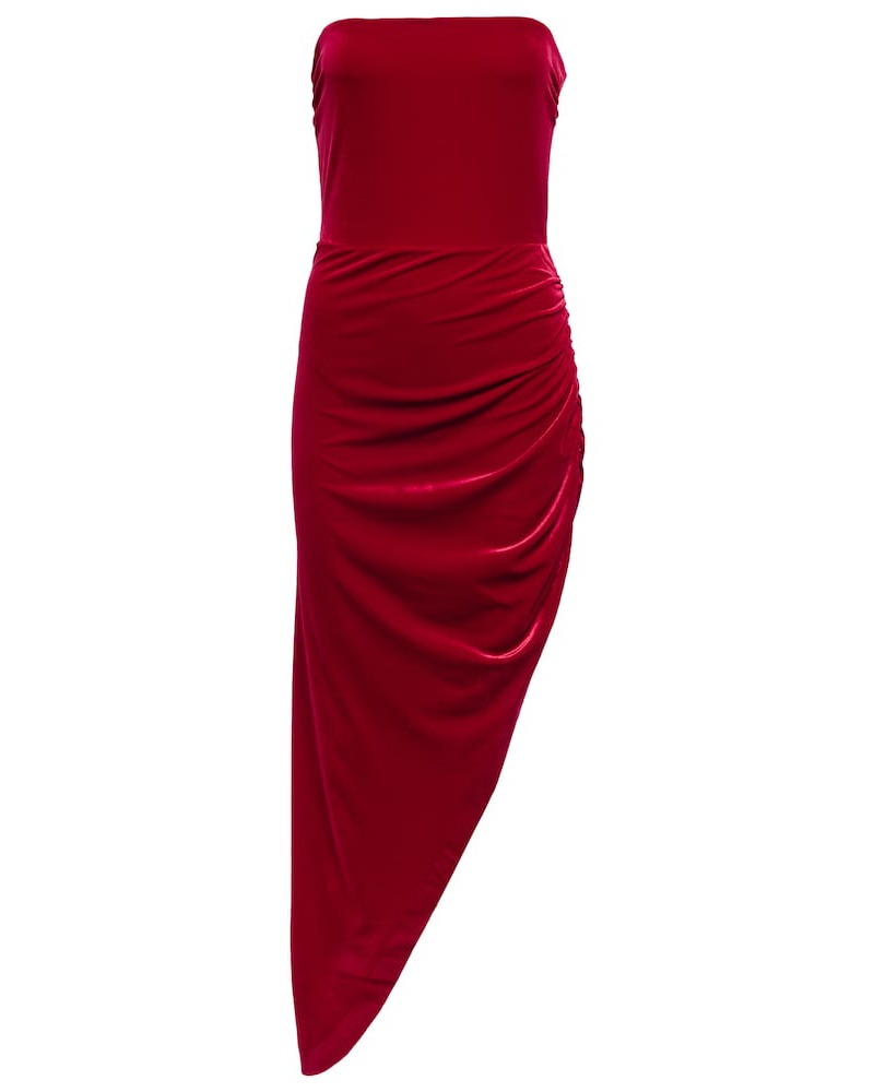 Norma Kamali Damen Norma Kamali Midikleid aus Samt