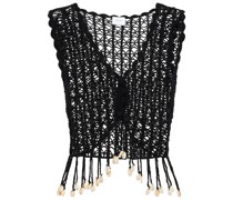 Anna Kosturova Cropped-Top Bianca aus Haekelstrick