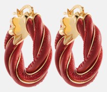 Ohrringe Twist aus Sterlingsilber, 18kt vergoldet, mit Leder