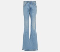 Alessandra Rich High-Rise Flared Jeans