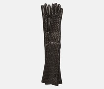 Handschuhe Intrecciato aus Leder
