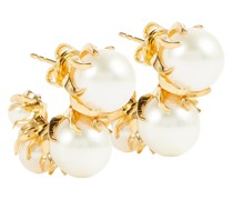 Vergoldete Ohrringe Sphere mit Perlen
