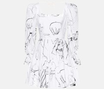 Alexander McQueen Bedrucktes Midikleid aus Baumwolle