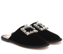 Roger Vivier Slippers Hotel Vivier Strass aus Samt