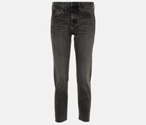 AG Jeans Mid-Rise Slim Jeans Girlfriend