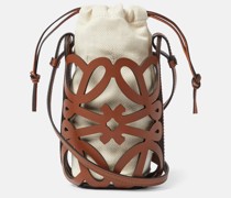 Bucket-Bag Anagram aus Leder und Canvas