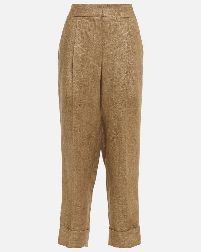 Brunello Cucinelli Damen Brunello Cucinelli Mid-Rise-Hose aus Leinen Brunello Cucinelli Damen Brunello Cucinelli Mid-Rise-Hose aus Leinen