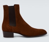Saint Laurent Chelsea Boots Wyatt aus Veloursleder