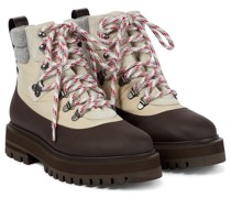 Schnürstiefel Toula aus Leder und Canvas