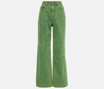 Ganni Mid-Rise Wide-Leg Jeans