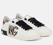 Dolce&Gabbana Verzierte Sneakers Portofino Vintage aus Leder