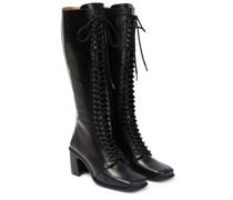 Marine Serre Schnuerstiefel aus Leder