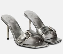 Givenchy Pantoletten Voyou aus Metallic-Leder