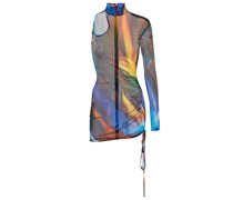 David Koma Bedrucktes Minikleid aus Mesh