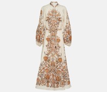 Zimmermann Bedrucktes Midikleid Devi aus Leinen