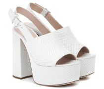 Miu Miu Plateausandalen aus Leder