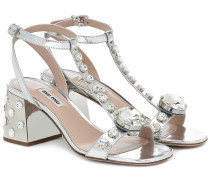 Miu Miu Verzierte Sandalen aus Lackleder