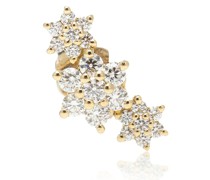 Einzelner Ohrring Three Flower Garland aus 14kt Gelbgold mit Diamanten