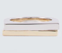Tom Wood Ring Step Duo aus Gelbgold und Sterlingsilber
