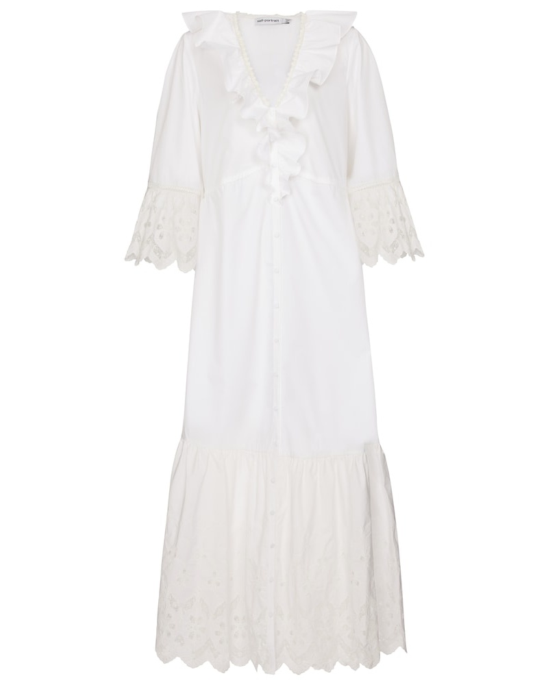 Self-Portrait Damen Self-Portrait Maxikleid aus Baumwolle Self-Portrait Damen Self-Portrait Maxikleid aus Baumwolle