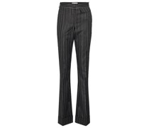 Victoria Beckham Gestreifte Hose mit Wollanteil