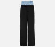 Dion Lee Weite Hose aus Wolle und Denim