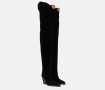 Overknee-Stiefel aus Veloursleder