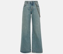 Verzierte High-Rise Flared Jeans