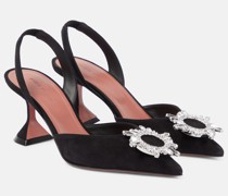 Amina Muaddi Slingback-Pumps Begum aus Veloursleder
