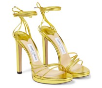 Jimmy Choo Sandalen Antia 120 aus Metallic-Leder