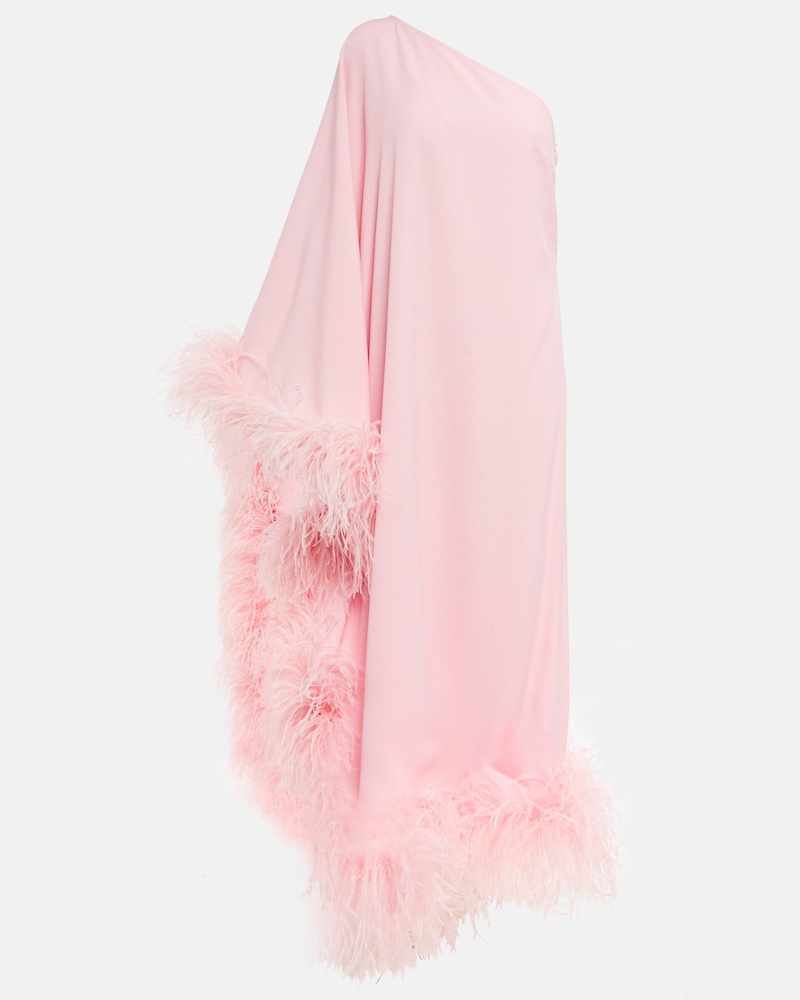 Taller Marmo Damen Taller Marmo Robe Ubud aus Crepe mit Federn