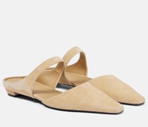 Mules aus Veloursleder