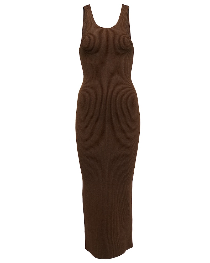 Totême Damen Toteme Maxikleid aus Rippstrick