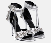 Verzierte Sandalen Cagole aus Metallic-Leder