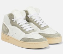Saint Laurent Sneakers SL/80 aus Leder und Veloursleder