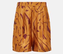 Bedruckte Shorts Carros aus Seiden-Twill