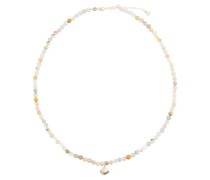 Halskette Clam Shell Small aus Morganit mit 14kt Gelbgold und Diamanten