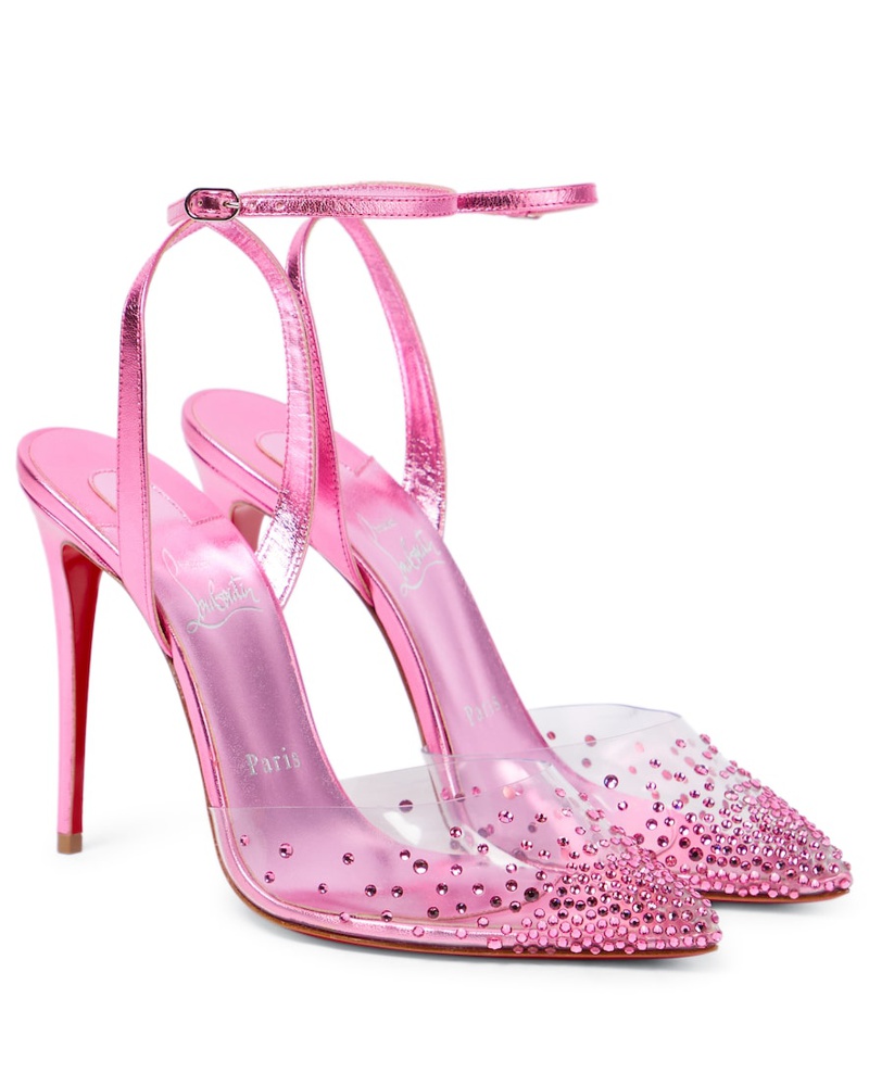 100mm spikaqueen iridescent red sole pumps