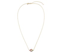 Sydney Evan Halskette Rainbow Bezel Evil Eye aus 14kt Gelbgold mit Diamant und Saphiren
