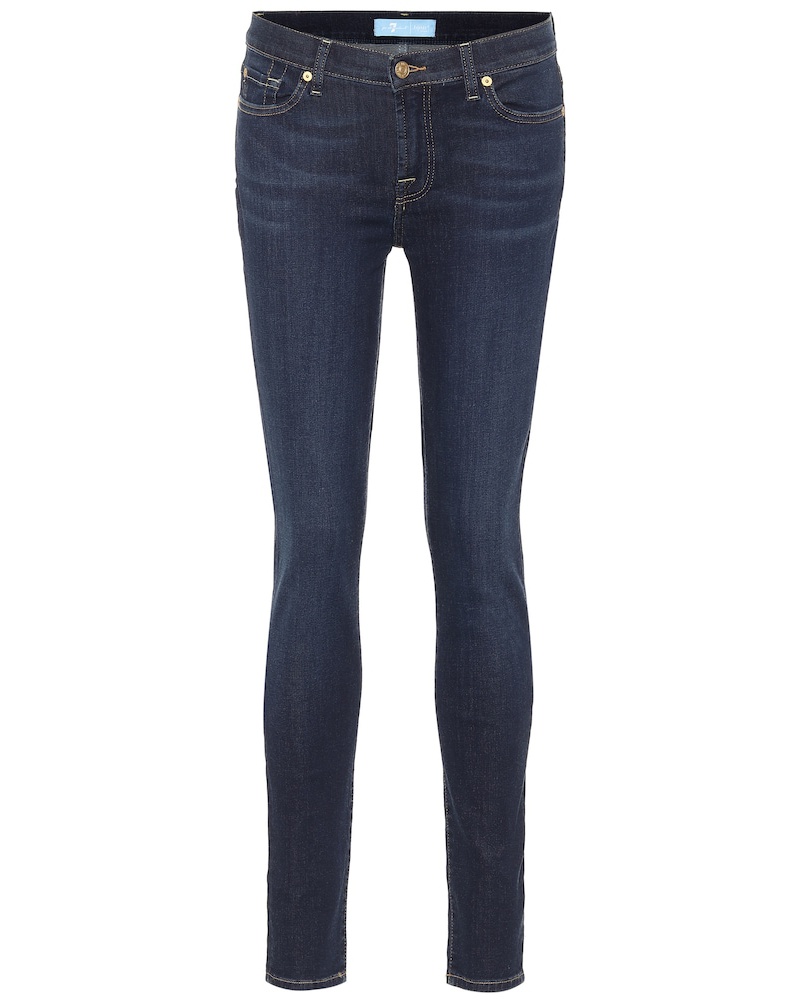 7 for all mankind Damen 7 For All Mankind Mid-Rise Jeans The Skinny B(AIR)