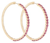 Melissa Kaye Creolen Lenox aus 18kt Gelbgold mit Diamanten und Saphiren