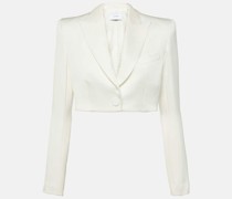 Cropped-Blazer aus Satin